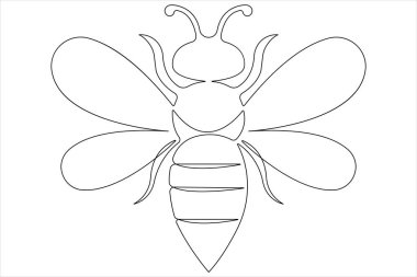 Bal arısı sanat konseptinin aralıksız çizimi basit bal arısı çizgi vektörü çizimi