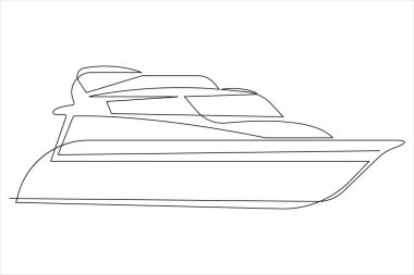 Yelkenli tasarımı, seyahat turizmi konsepti ve vektör illüstrasyonunun kesintisiz bir çizimi