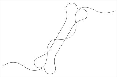 Köpek kemiğinin vektör illüstrasyonu sürekli tek çizgi çizim konsepti