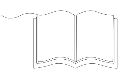 Aralıksız tek satır sanat kitapları çiziyor basit minimalist ana hatlı vektör sanat çizimi