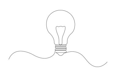 Elektrik ampulü vektör illüstrasyonunun aralıksız çizimi