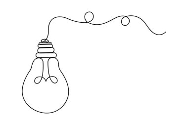 Elektrik ampulü vektör illüstrasyonunun aralıksız çizimi