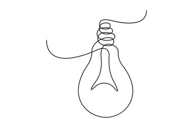 Elektrik ampulü vektör illüstrasyonunun aralıksız çizimi