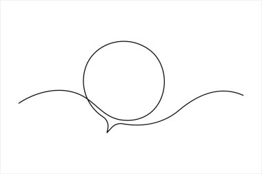 Konuşma baloncuğu şekilli sohbet bulutu ve düşünce diyalog simgesinin aralıksız tek satır çizimi