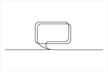 Konuşma baloncuğu şekilli sohbet bulutu ve düşünce diyalog simgesinin aralıksız tek satır çizimi 