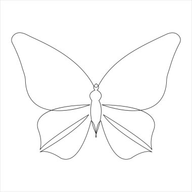 Kelebek bir çizgi sanat sürekli güzel uçan vektör çizimi