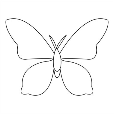 Devamlı tek çizgi kelebek tasarımı el çizimi minimalizm ana hatlı vektör çizimi