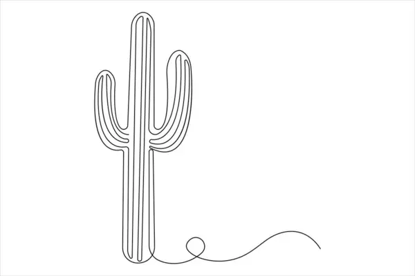 Kaktüs illüstrasyonunun aralıksız bir çizimi