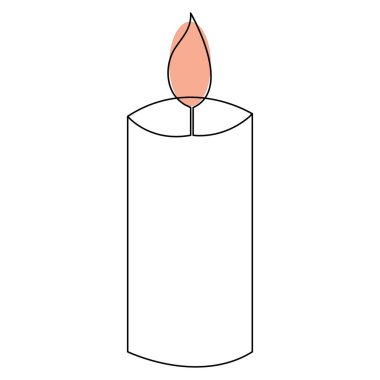 Sürekli mum yanan ateş çizimi sanatı bir satır vektör illüstrasyon minimalizm tasarımı