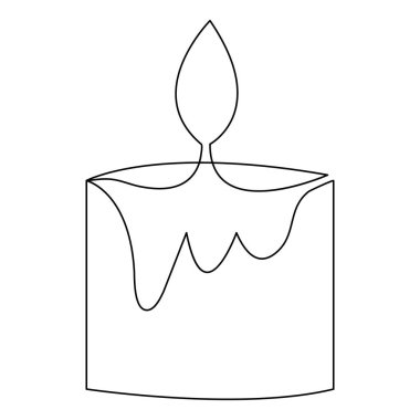 Bir satır aralıksız mum çizimi minimalist Noel stili tasarlıyor.