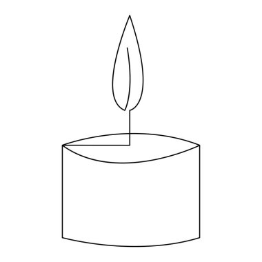 Bir satır aralıksız mum çizimi minimalist Noel stili tasarlıyor.