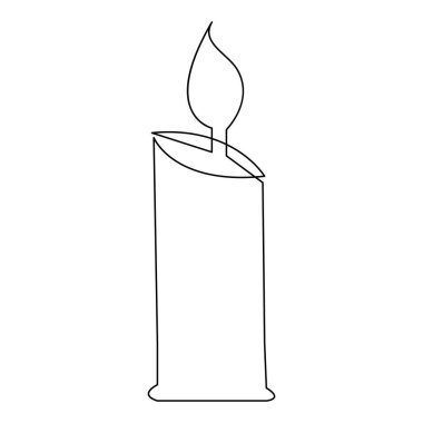 Bir satır aralıksız mum çizimi minimalist Noel stili tasarlıyor.