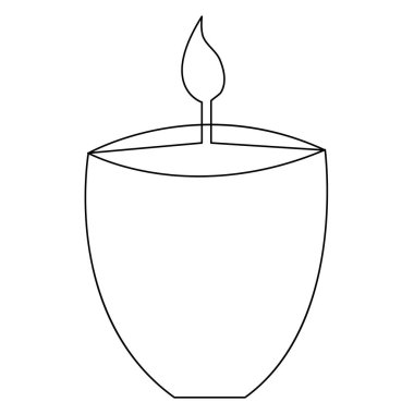 Bir satır aralıksız mum çizimi minimalist Noel stili tasarlıyor.