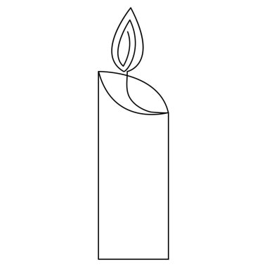 Bir satır aralıksız mum çizimi minimalist Noel stili tasarlıyor.