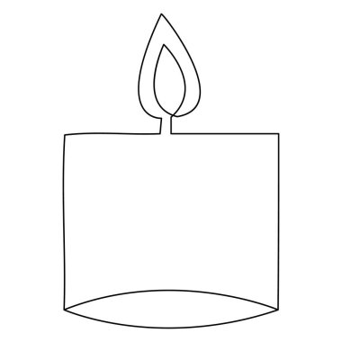 Bir satır aralıksız mum çizimi minimalist Noel stili tasarlıyor.