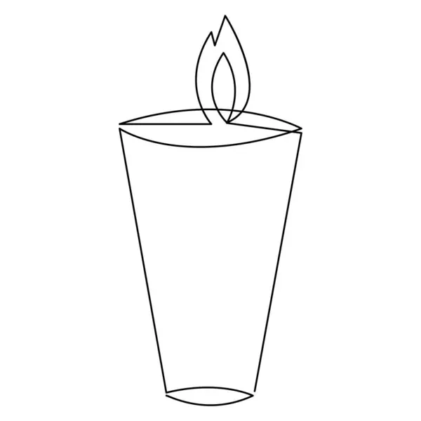 Bir satır aralıksız mum çizimi minimalist Noel stili tasarlıyor.