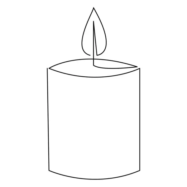 Bir satır aralıksız mum çizimi minimalist Noel stili tasarlıyor.