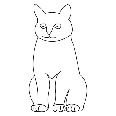 Kedi evcil hayvan sanatı sürekli ana hatlı siluet vektör çizimi