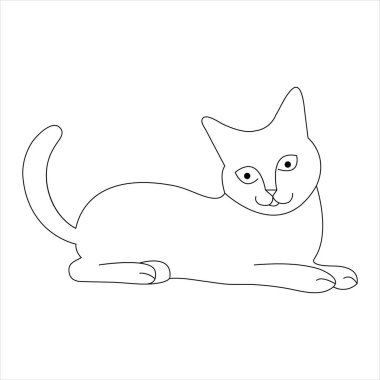 Sürekli bir çizgi halinde kedi evcil hayvan taslak çizimi sanat vektörü çizimi ve minimalist çizim