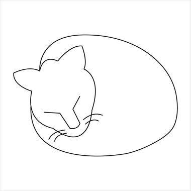 Sürekli bir çizgi halinde kedi evcil hayvan taslak çizimi sanat vektörü çizimi ve minimalist çizim