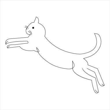 Sürekli bir çizgi halinde kedi evcil hayvan taslak çizimi sanat vektörü çizimi ve minimalist çizim