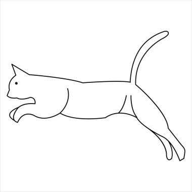 Sürekli bir çizgi halinde kedi evcil hayvan taslak çizimi sanat vektörü çizimi ve minimalist çizim