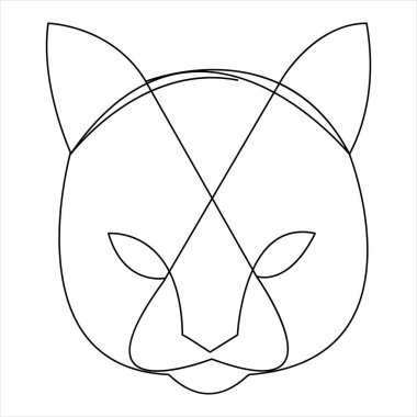 Sürekli bir çizgi halinde kedi evcil hayvan taslak çizimi sanat vektörü çizimi ve minimalist çizim
