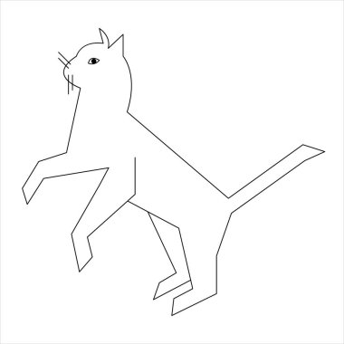 Sürekli bir çizgi halinde kedi evcil hayvan taslak çizimi sanat vektörü çizimi ve minimalist çizim