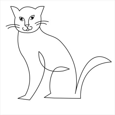 Sürekli bir çizgi halinde kedi evcil hayvan taslak çizimi sanat vektörü çizimi ve minimalist çizim