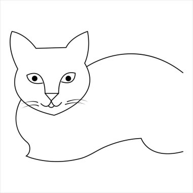 Sürekli bir çizgi halinde kedi evcil hayvan taslak çizimi sanat vektörü çizimi ve minimalist çizim