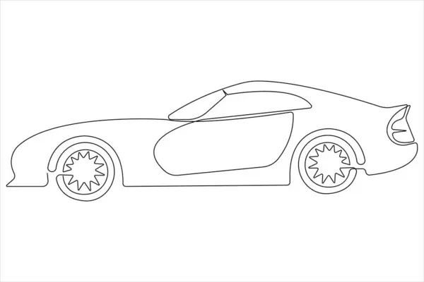 Araba yarışı konsepti ve ana hatlı vektör illüstrasyonunun aralıksız çizimi