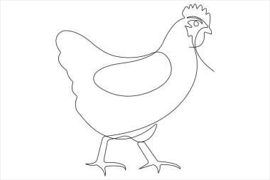 Evcil hayvan tavuğu konseptinin aralıksız çizimi vektör çizimi