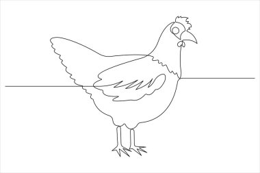 Evcil hayvan tavuğu konseptinin aralıksız çizimi vektör çizimi