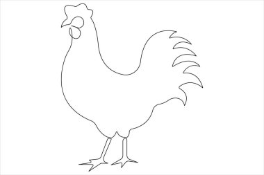 Evcil hayvan tavuğu konseptinin aralıksız çizimi vektör çizimi