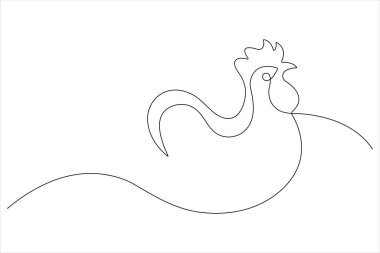 Evcil hayvan tavuğu konseptinin aralıksız çizimi vektör çizimi