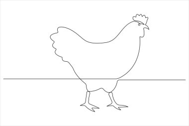 Evcil hayvan tavuğu konseptinin aralıksız çizimi vektör çizimi