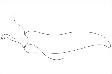 Stil vektör illüstrasyonunun aralıksız bir çiziminde acı baharat biberi