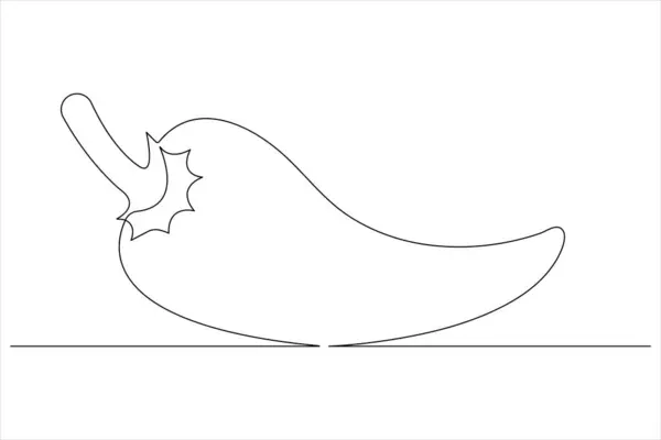 Stil vektör illüstrasyonunun aralıksız bir çiziminde acı baharat biberi