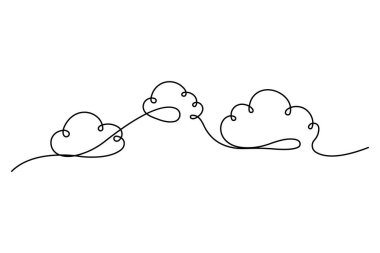 Sürekli tek satır bulut ikonu Vektör illüstrasyonuName