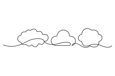 Sürekli tek satır bulut ikonu Vektör illüstrasyonuName