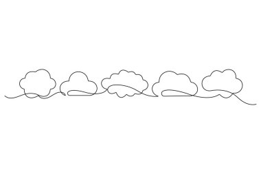 Sürekli tek satır bulut ikonu Vektör illüstrasyonuName