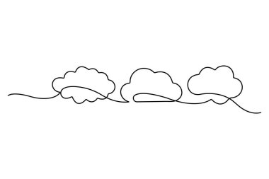 Sürekli tek satır bulut ikonu Vektör illüstrasyonuName