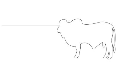 İnek evcil hayvan konseptinin aralıksız bir çizimi vektör çizimi