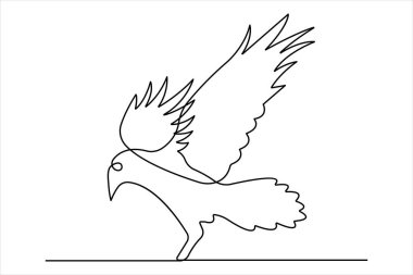 Aralıksız bir çizgi çizim vektör illüstrasyonunda karga tasarımı