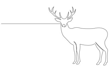 Ren geyiği, vahşi hayvan geyiği ve Dünya Hayvan Günü 'nün aralıksız çizimleri. Noel vektörü.