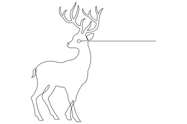 Ren geyiği, vahşi hayvan geyiği ve Dünya Hayvan Günü 'nün aralıksız çizimleri. Noel vektörü.