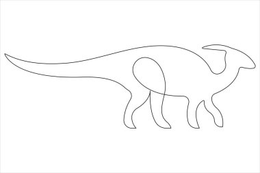 Dinozor brachiosaurus çiziminin aralıksız tek çizgi çizimi.