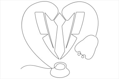 Stetoskop vektör sanat illüstrasyonunun aralıksız bir çizimi