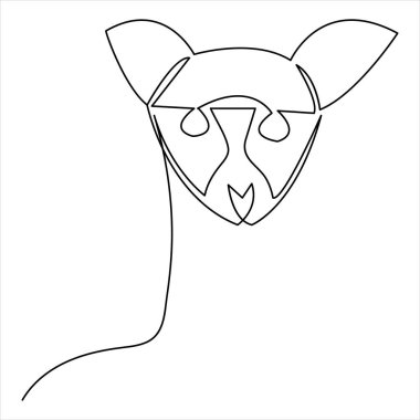 Aralıksız tek çizgi köpek vektör sanatı. Minimalist köpek yüz hatları. El çizimi tarzı.