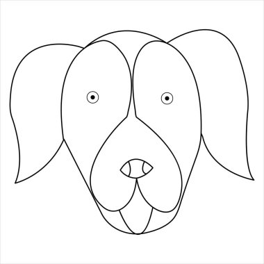 Aralıksız tek çizgi köpek vektör sanatı. Minimalist köpek yüz hatları. El çizimi tarzı.